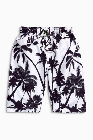 Black & White Palm Shorts (3-16yrs)